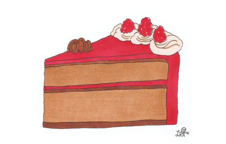 food illustration red cake