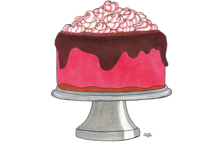 pink cake design illustration